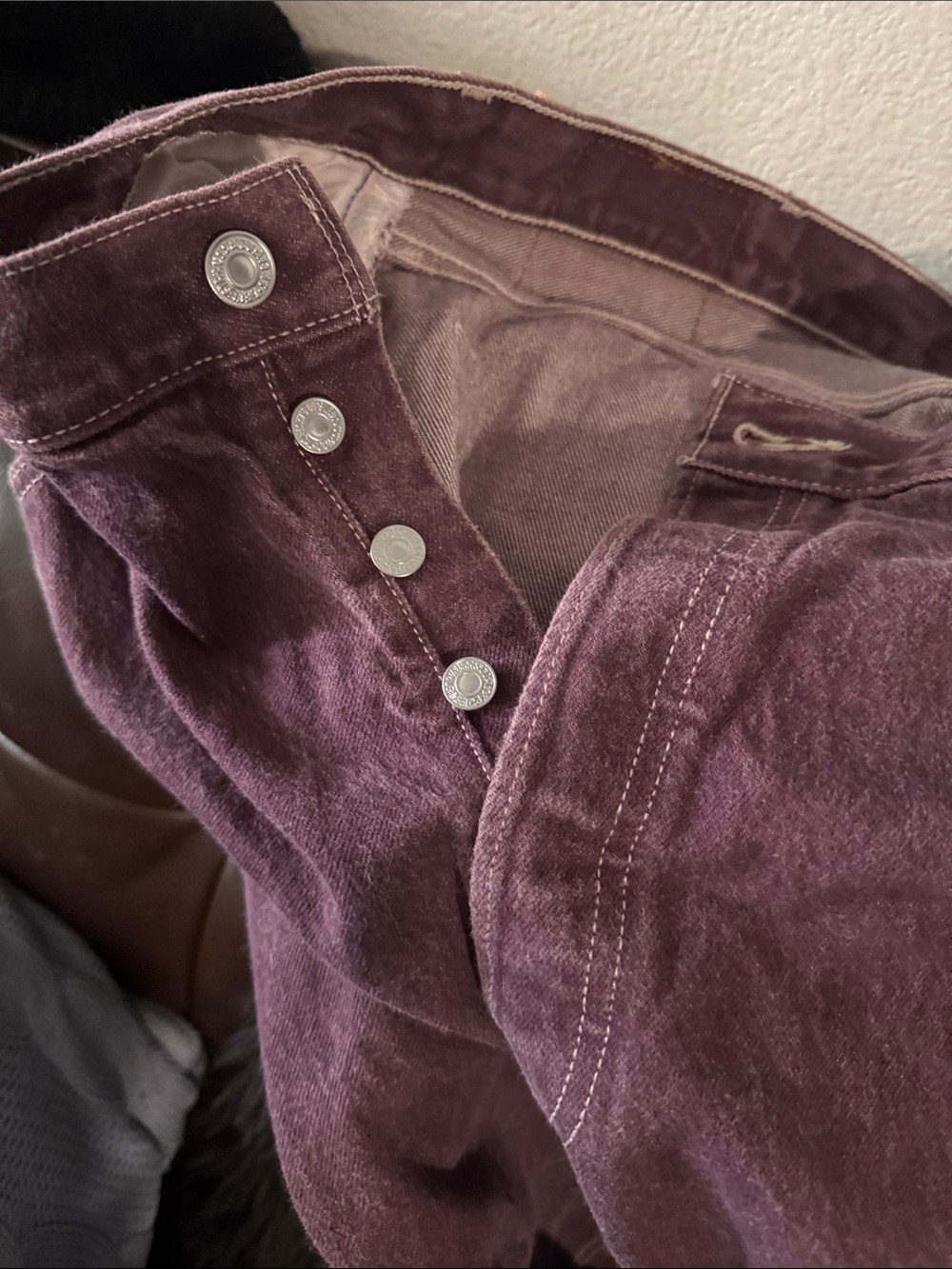 Men's Straight Jeans in Deep Plum - Picture 7 of 9